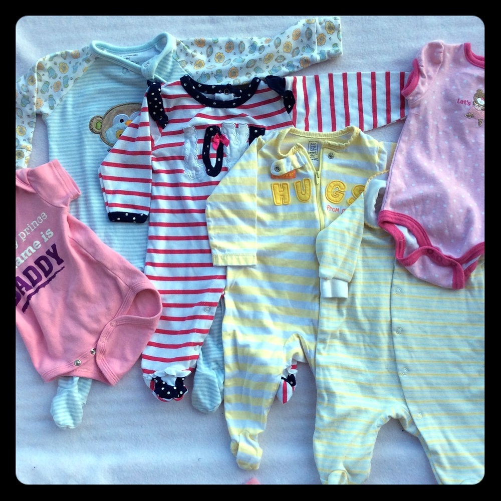 Sleep N Play & Bodysuits Bundle, Girls 0-18M